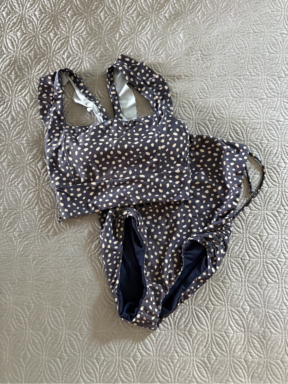 June loop polka dot bathing suit (two piece)